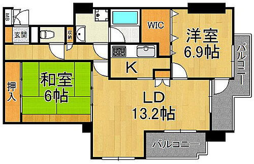 カンパーニュ北園田 2階 2LDK 賃貸物件詳細