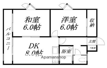 エンドレス高松 4階 2DK 賃貸物件詳細