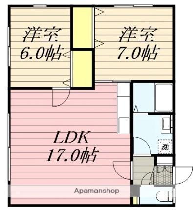 北海道函館市桔梗3丁目 桔梗駅 2LDK アパート 賃貸物件詳細