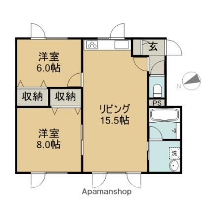プランドール 1階 2DK 賃貸物件詳細