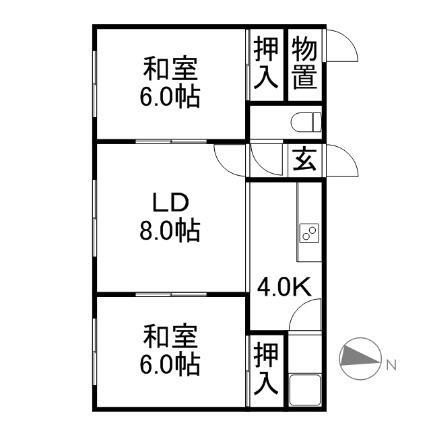 北海道札幌市東区北十三条東6丁目 東区役所前駅 2LDK アパート 賃貸物件詳細