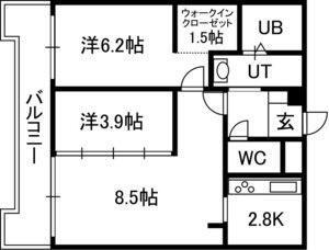 北海道札幌市中央区北二条西25丁目 円山公園駅 2LDK マンション 賃貸物件詳細