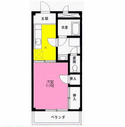 渡辺コーポ 2階 1K 賃貸物件詳細