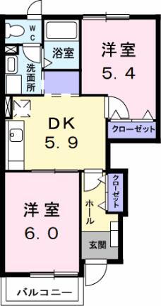 宮城県仙台市宮城野区岩切字観音前 岩切駅 2DK アパート 賃貸物件詳細