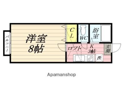 ホワイトキャッスル遠見塚１２番館 2階 1K 賃貸物件詳細