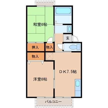 トゥインクルコート文化町３番館 1階 2DK 賃貸物件詳細