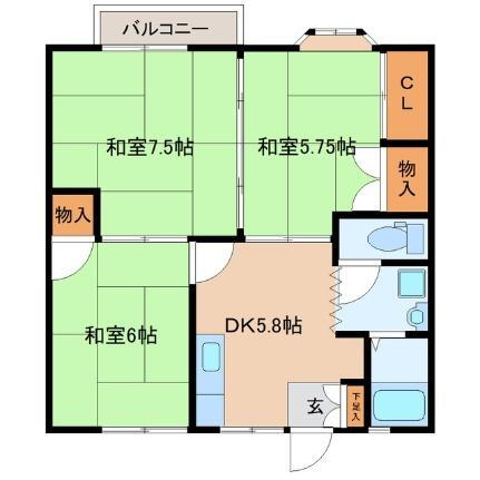 宮城県多賀城市留ケ谷2丁目 塩釜駅 3DK アパート 賃貸物件詳細