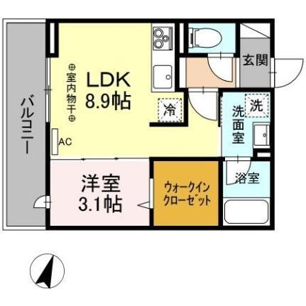ミモザハウスＩＩＩ 3階 1LDK 賃貸物件詳細