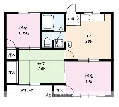 エステート田園 2階 3DK 賃貸物件詳細