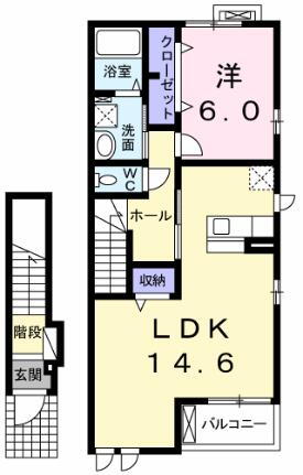 ミセル 2階 1LDK 賃貸物件詳細