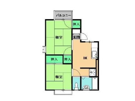 石川県加賀市松が丘1丁目 加賀温泉駅 2K アパート 賃貸物件詳細