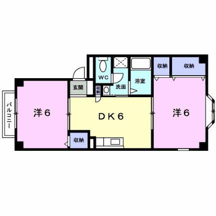 サン　ガーデン　Ｉ 2階 2DK 賃貸物件詳細