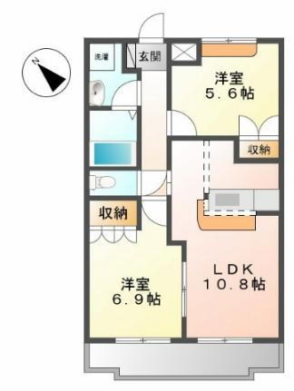 東建レジデンテ 2階 2LDK 賃貸物件詳細