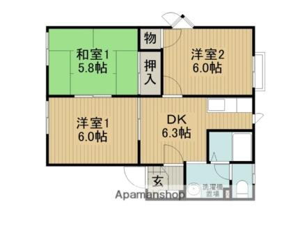 長野県諏訪郡下諏訪町西赤砂 下諏訪駅 3DK アパート 賃貸物件詳細