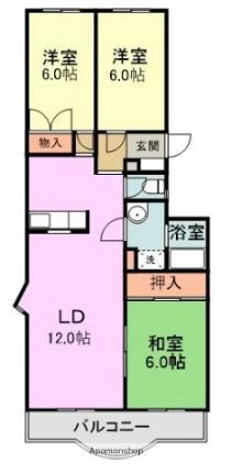 モンテベルデ高野 2階 3LDK 賃貸物件詳細