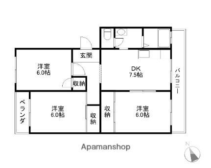 マンションきよし 2階 3DK 賃貸物件詳細