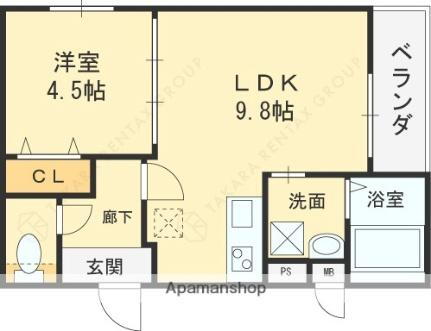 大阪府東大阪市瓜生堂1丁目 若江岩田駅 1LDK アパート 賃貸物件詳細