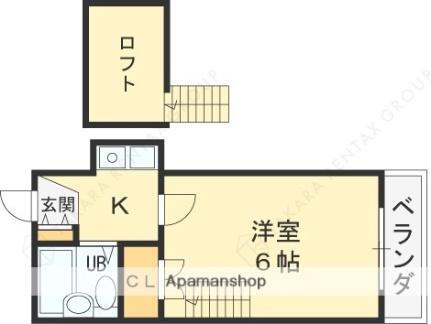 瓢箪山第６マンション 2階 1K 賃貸物件詳細