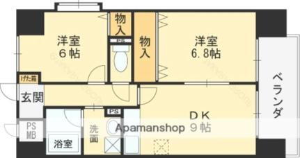 ラ・フォーレ久宝園 6階 2DK 賃貸物件詳細