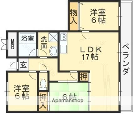 大阪府柏原市国分市場2丁目 河内国分駅 3LDK マンション 賃貸物件詳細