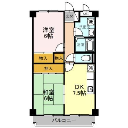 大阪府八尾市旭ケ丘4丁目 近鉄八尾駅 2DK マンション 賃貸物件詳細