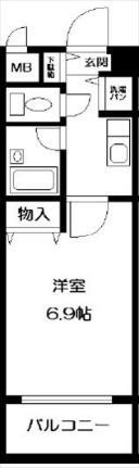 フォワイエセレストＩＩ 2階 1K 賃貸物件詳細