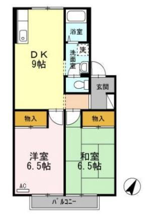 鳥取県鳥取市国府町分上1丁目 鳥取駅 2DK アパート 賃貸物件詳細