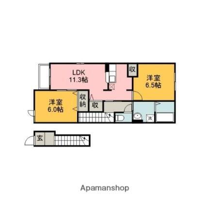 鳥取県鳥取市賀露町北3丁目 鳥取大学前駅 2LDK アパート 賃貸物件詳細