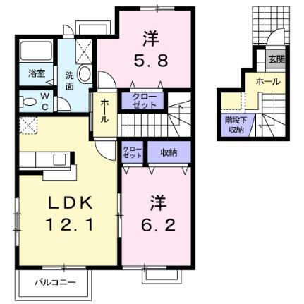 ロッソ　コルサＡ 2階 2LDK 賃貸物件詳細