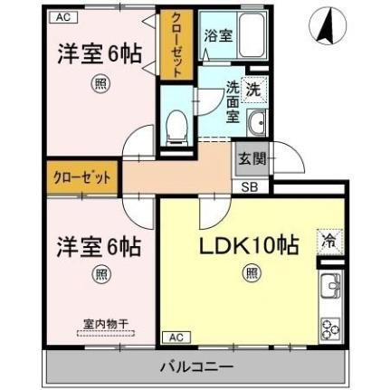 ラフィネ高柳 3階 2LDK 賃貸物件詳細