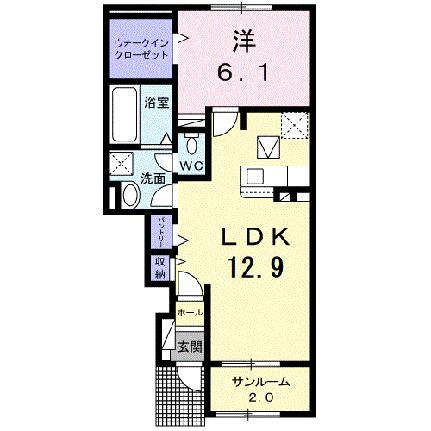 ルピナスＩＩ 1階 1LDK 賃貸物件詳細