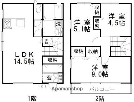 岡山県倉敷市玉島長尾 新倉敷駅 3LDK アパート 賃貸物件詳細