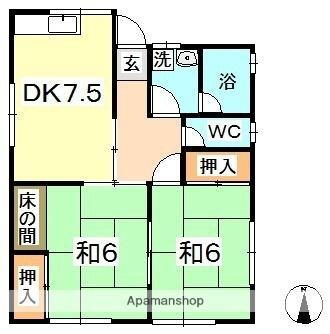 滝澤貸家　ｅａｓｔ 2DK 賃貸物件詳細