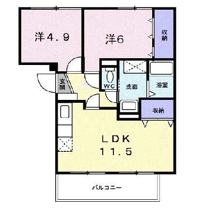 ルミナール・カオルＡ 2階 2LDK 賃貸物件詳細