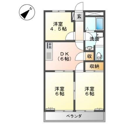 グレースタウンＩ 2階 3DK 賃貸物件詳細