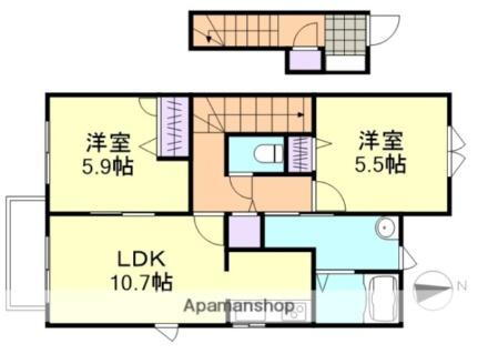 岡山県倉敷市平田 倉敷駅 2LDK アパート 賃貸物件詳細