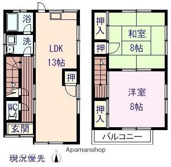 仁井栗原貸戸建住宅Ａ 2LDK 賃貸物件詳細