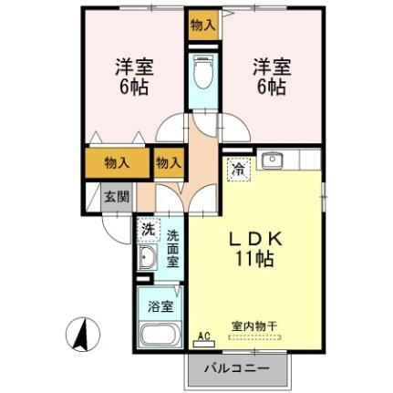 広島県福山市神辺町大字川南 神辺駅 2LDK アパート 賃貸物件詳細