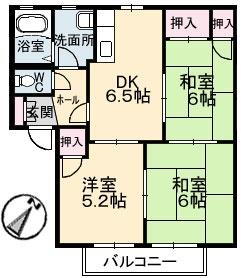 ディアス南幸　Ｂ棟 2階 3DK 賃貸物件詳細