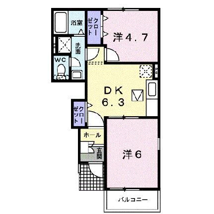 ノイ・ブローテＡ 1階 2DK 賃貸物件詳細