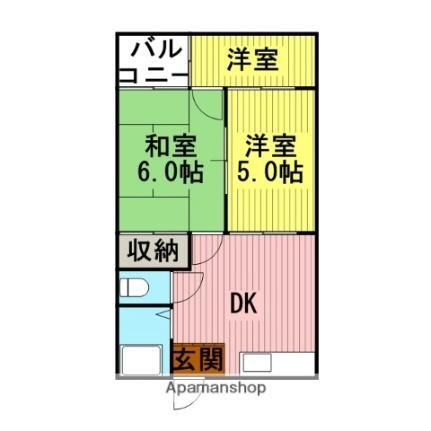 山口県岩国市川口町1丁目 岩国駅 2DK アパート 賃貸物件詳細