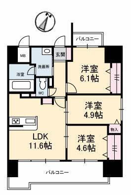 シャーメゾンステージ碧・湯田 11階 3LDK 賃貸物件詳細