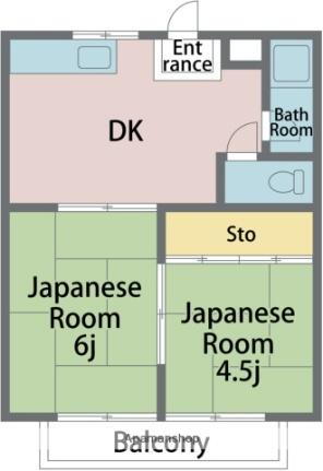 徳島県徳島市北田宮2丁目 佐古駅 2DK アパート 賃貸物件詳細