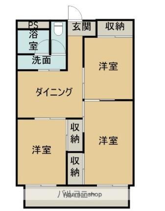 コーポラス秋山 5階 3DK 賃貸物件詳細