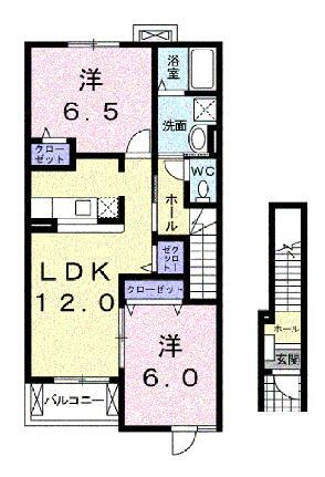 愛媛県松山市府中 柳原駅 2LDK アパート 賃貸物件詳細