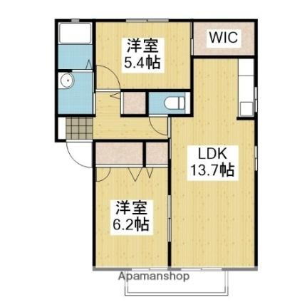 愛媛県松山市古川北4丁目 市坪駅 2LDK アパート 賃貸物件詳細