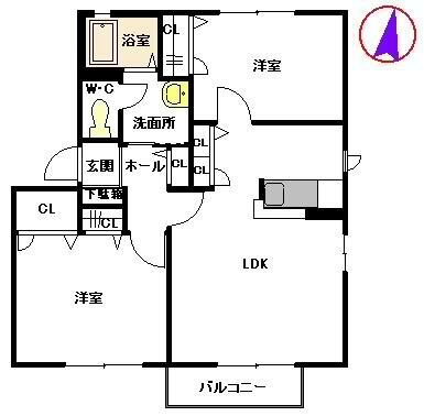 福岡県三井郡大刀洗町大字山隈 西太刀洗駅 2LDK アパート 賃貸物件詳細