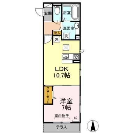 鹿児島県鹿児島市田上6丁目 鹿児島中央駅 1LDK アパート 賃貸物件詳細