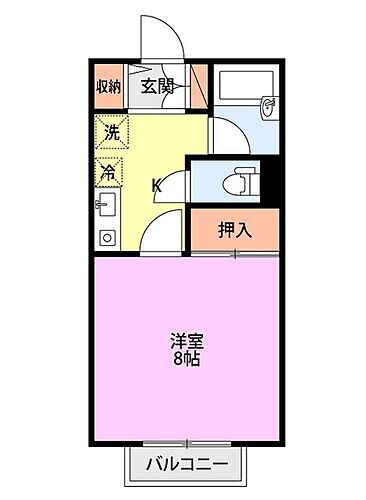 パーシモンコート 1階 1K 賃貸物件詳細