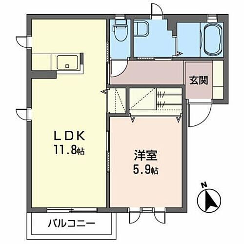 ガーデンヒルズＤ 2階 1LDK 賃貸物件詳細